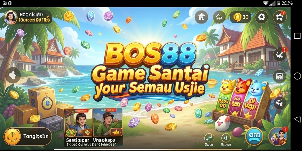 Tampilan gameplay <strong>BOS88</strong> yang ceria dan menghibur.