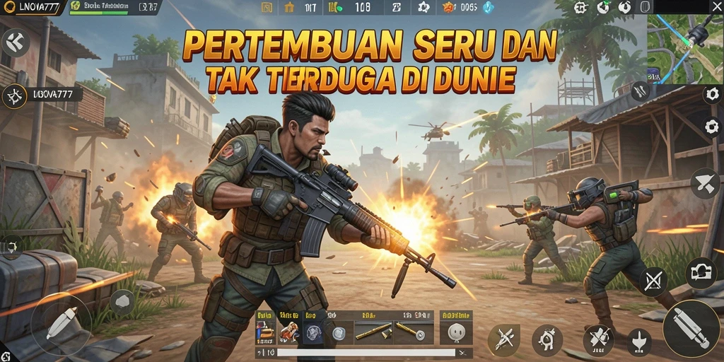 Tampilan gameplay LNOVA777 dengan aksi pertempuran yang mendebarkan.