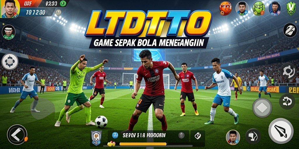 Screenshot LTDTOTO menampilkan gameplay sepak bola yang mendebarkan.