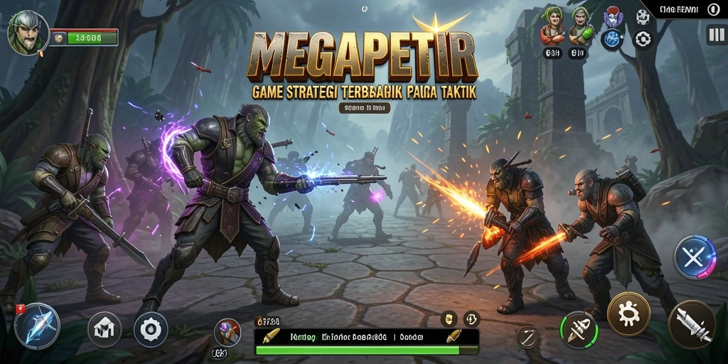 Tampilan gameplay MEGAPETIR yang mendebarkan dan strategis.