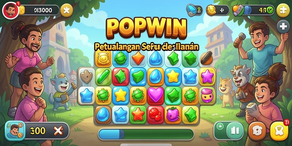 Screenshot utama menampilkan gameplay seru yang adiktif dari permainan Match-3.
