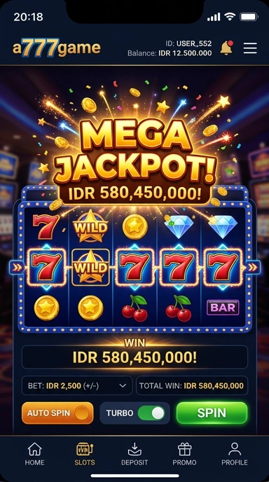 Screenshot antarmuka aplikasi a777game yang menarik dan mudah digunakan.